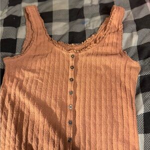American Eagle Outfitters rustic orange Ribbed Top
